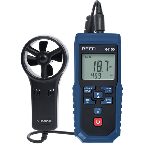 Vane Thermo-Anemometer with Air Volume, Data Logging, 0.4 - 30 m/sec Air Velocity Range NRZ Safety Inc.