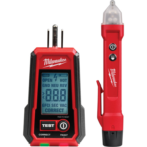 D&eacute;tecteur de tension avec DEL et testeur de prise DDFT, 50 V - 1000 V, Alerte Affichage & son NRZ Safety Inc.