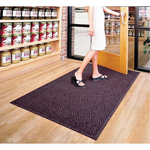 Waterhog&reg; Eco Premier Fashion Matting, Wiper/Scraper, 3' x 5' x 3/8", Maroon NRZ Safety Inc.