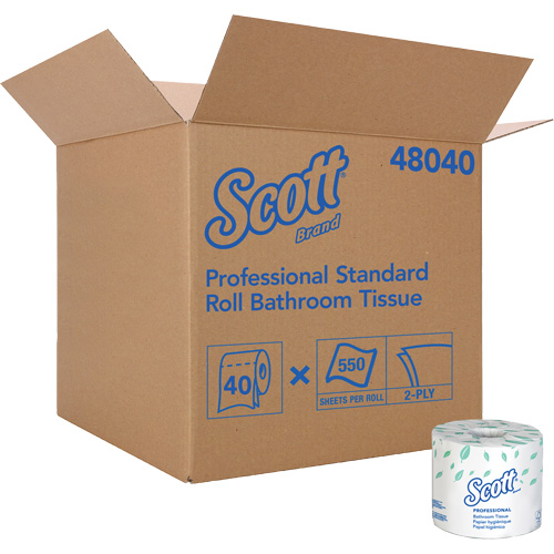 Scott&reg; Bathroom Tissue, 2 Ply, 550 Sheets/Roll, White NRZ Safety Inc.