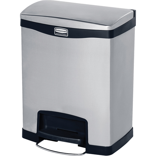 Slim Jim&reg; Waste Container, Stainless Steel, 8 US gal. Capacity NRZ Safety Inc.