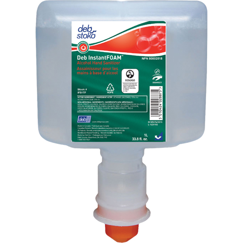 InstantFoam&reg; Sanitizer, 1000 ml, Cartridge Refill, 72% Alcohol NRZ Safety Inc.