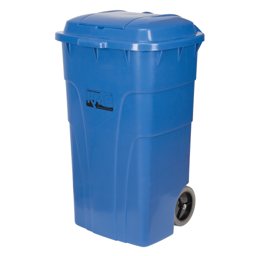 Bac de recyclage roulant, Bord de rue, Poly&eacute;thyl&egrave;ne, 65 gal. US NRZ Safety Inc.
