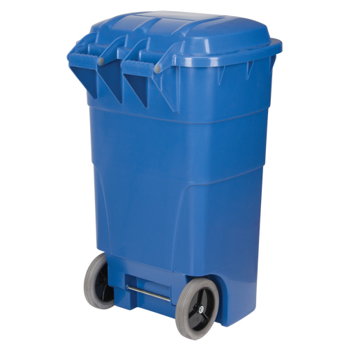 Bac de recyclage roulant, Bord de rue, Poly&eacute;thyl&egrave;ne, 65 gal. US NRZ Safety Inc.
