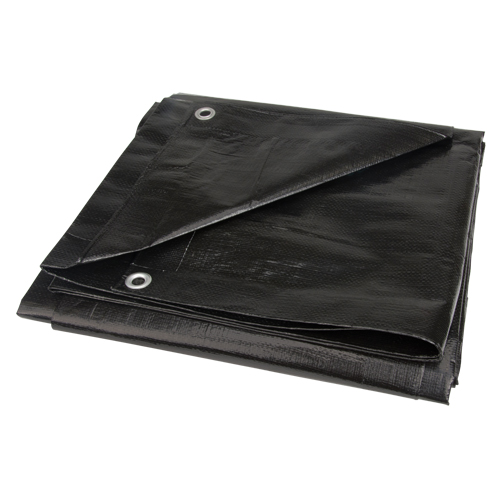 Tarp, Light Industrial Duty, Black, 6' x 8' x 8 mils NRZ Safety Inc.
