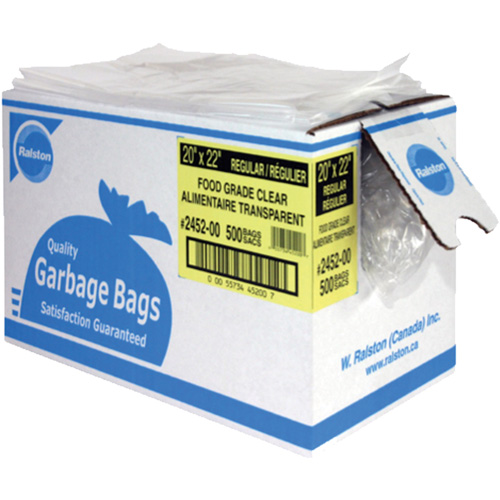 Food-Grade Garbage Bags, X-Strong, 35" W x 50" L, 0.92 mils, Clear NRZ Safety Inc.