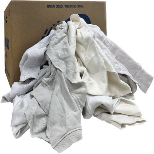 Wiping Rags, Fleece, White, 20 lbs. NRZ Safety Inc.