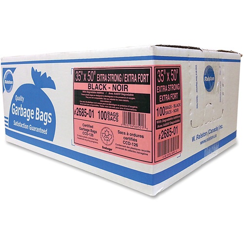Sacs &agrave; d&eacute;chets de calibre industriel, T-Fort, 50" la x 35" lo, 1,17 mil, Noir NRZ Safety Inc.