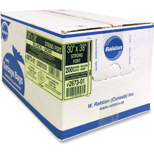 Industrial Garbage Bags, Strong, 38" W x 30" L, 0.85 mils, Black NRZ Safety Inc.