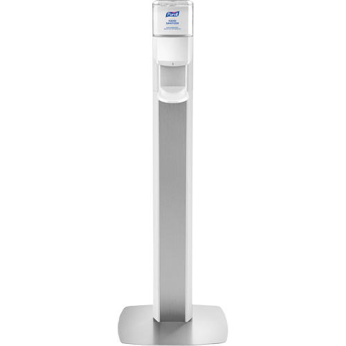 Messenger ES6 Silver Panel Floor Stand with Dispenser NRZ Safety Inc.