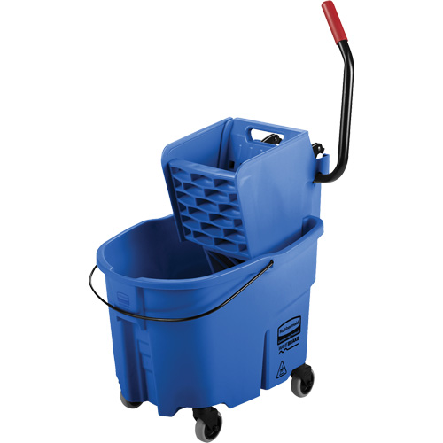 Ensemble de seau pour vadrouille et essoreuse WaveBrake, Pression lat&eacute;rale, 8,75 gal. US (35 pintes), Bleu NRZ Safety Inc.