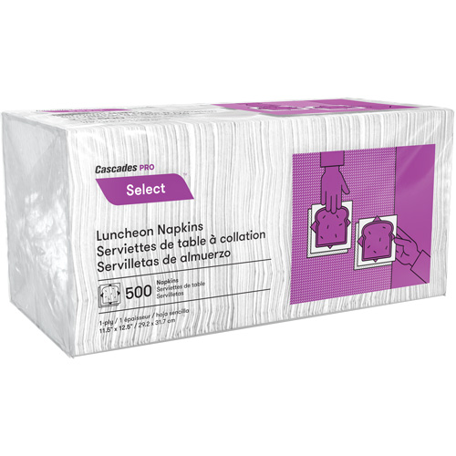 Serviettes de table &agrave; pli 1/4 Pro Select, 1 pli, 12,5" x 11,5" NRZ Safety Inc.
