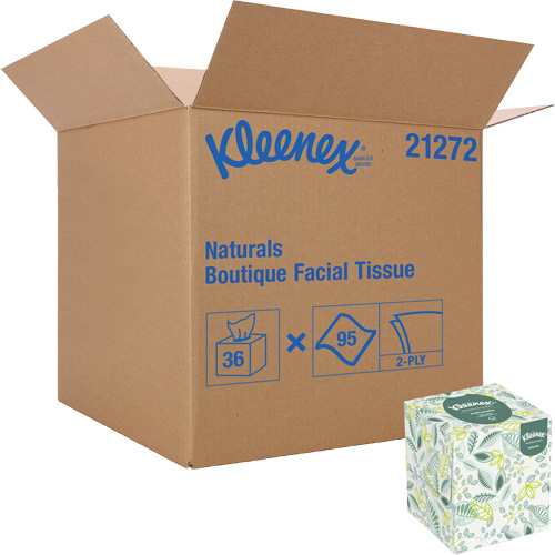 Papiers-mouchoirs Naturals Boutique* de Kleenex, 2 pli, 7,8" lo x 8,3" la, 95 feuilles/boîte NRZ Safety Inc.