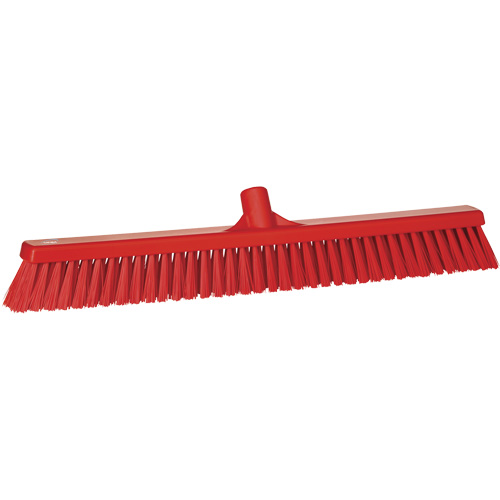Combo Bristle Push Broom, Coarse/Fine Bristles, 24-1/2", Polyester, Red NRZ Safety Inc.