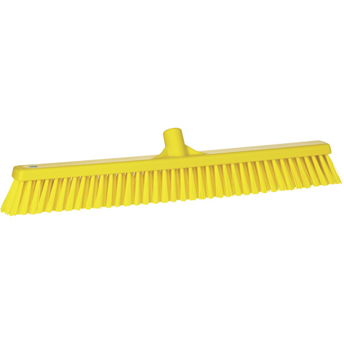 Combo Bristle Push Broom, Coarse/Fine Bristles, 24", Polyester, Yellow NRZ Safety Inc.