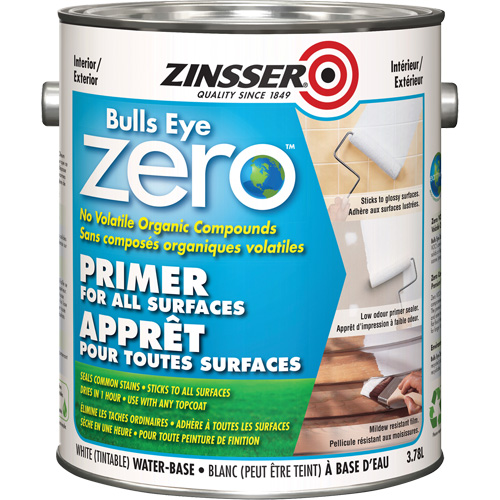 Bulls Eye Zero Low VOC Primer, 3.78 L, Gallon, Tintable White NRZ Safety Inc.