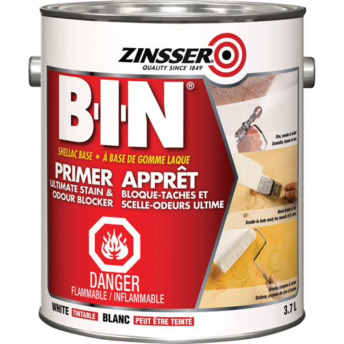 B-I-N&reg; Shellac-Base Sealer Primer, 3.7 L, Gallon, Tintable White NRZ Safety Inc.