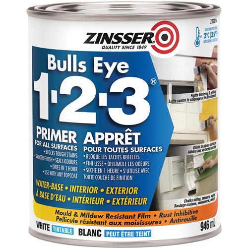 Appr&ecirc;t &agrave; base d'eau Bulls Eye 1-2-3, 946 ml, Canette, Blanc NRZ Safety Inc.