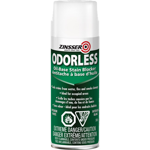 Odourless Oil-Base Stain Blocking Primer, White, Very Flat, Aerosol Can NRZ Safety Inc.