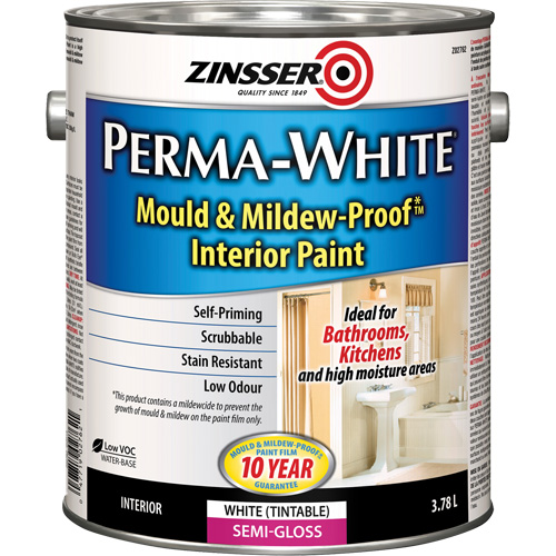Peinture int&eacute;rieure Mold & Mildew-Proof Perma-White, 3,78 L, Gallon, Blanc NRZ Safety Inc.