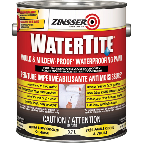 Watertite&reg; Mold & Mildew-Proof Waterproofing Paint, White, Eggshell, 3.78 L, Gallon NRZ Safety Inc.