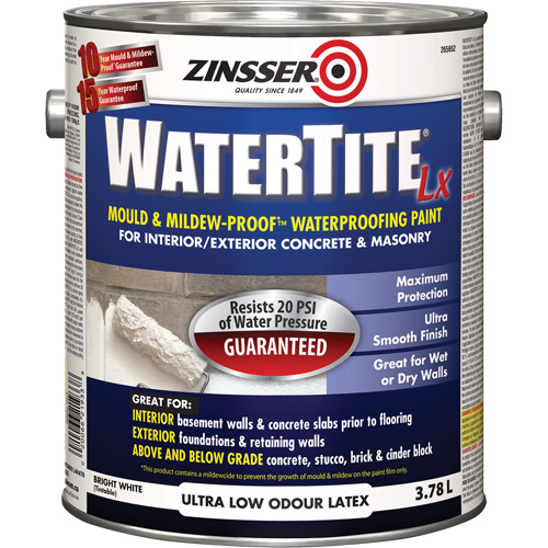 Peinture &agrave; l'&eacute;preuve de l'eau Mold & Mildew-Proof Watertite LX, 3,78 L, Gallon, Blanc NRZ Safety Inc.