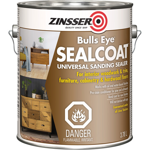 Zinsser&reg; Bulls Eye&reg; SealCoat Universal Sanding Sealer, Clear, 3.7 L NRZ Safety Inc.