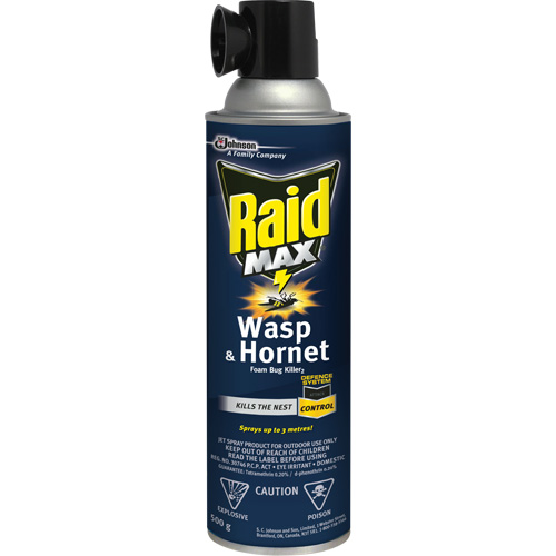 Raid&reg; Max&reg; Wasp & Hornet Foam Bug Killer, 500 g, Aerosol Can, Solvent Base NRZ Safety Inc.