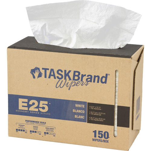 TaskBrand&reg; E25 Economy Scrim Wipers, All-Purpose, 16-3/4" L x 9-3/4" W NRZ Safety Inc.