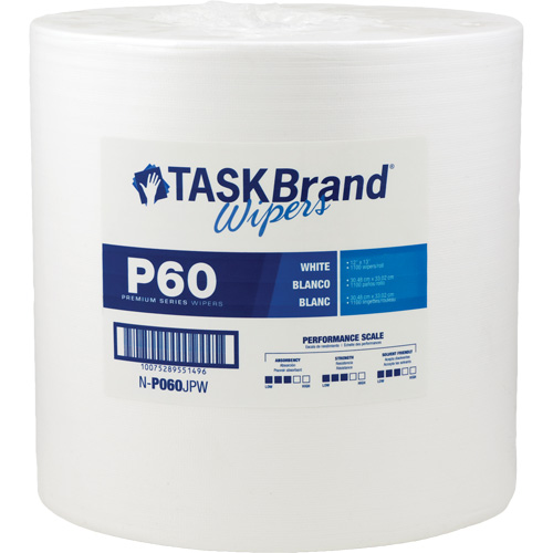Chiffons de premi&egrave;re qualit&eacute; P60 TaskBrand, Tout usage, 13" lo x 12" la NRZ Safety Inc.