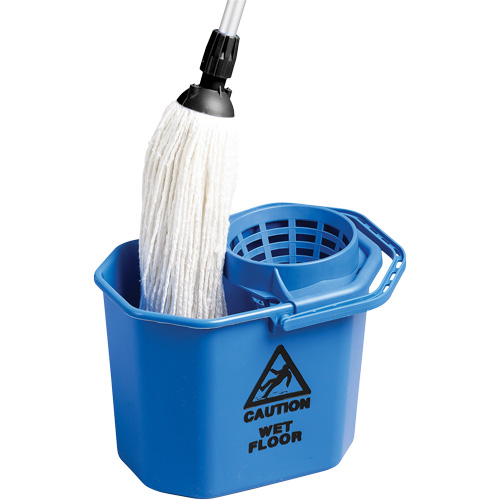 Seau &agrave; usage intensif avec essoreuse conique, Passoire, 3 gal. US (12 pintes), Bleu NRZ Safety Inc.