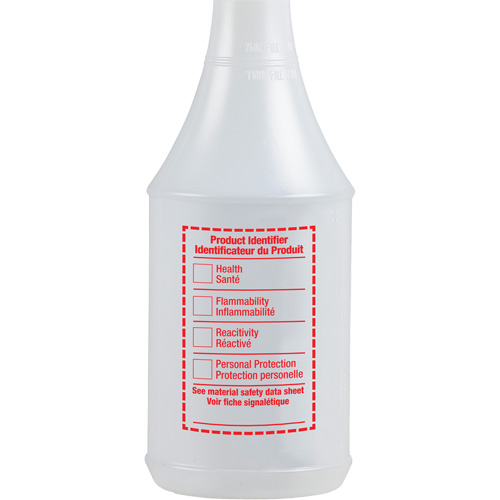 Round Spray Bottle with WHMIS Label, 24 oz. NRZ Safety Inc.
