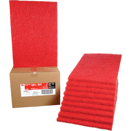 Tampon de nettoyage pour tapis, 14" x 20", Lustrage/Nettoyage, Rouge NRZ Safety Inc.