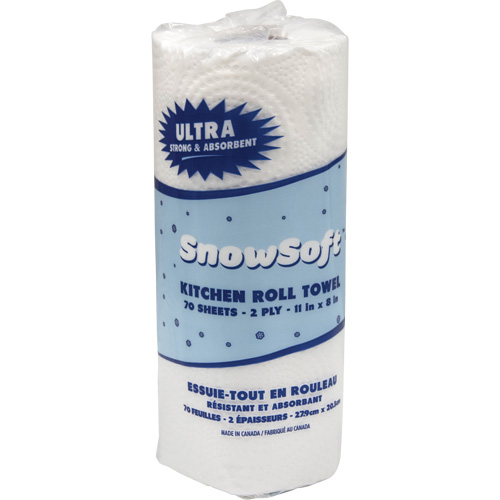 Essuie-tout pour cuisines de premi&egrave;re qualit&eacute; Snow Soft, 2 Pli, 70 Feuilles/rouleau, 8" la, 11" lo NRZ Safety Inc.
