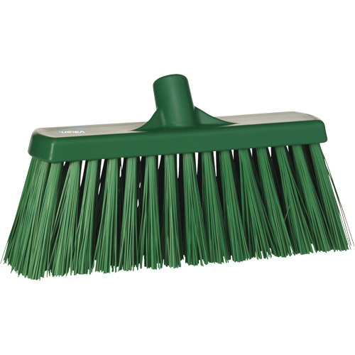 Heavy-Duty Push Broom, Stiff Bristles, 13", Polyester, Green NRZ Safety Inc.