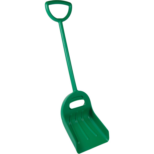 Double Grip Wide Shovel, 14" x 18" Blade, 47-1/2" Length, Plastic, Green NRZ Safety Inc.