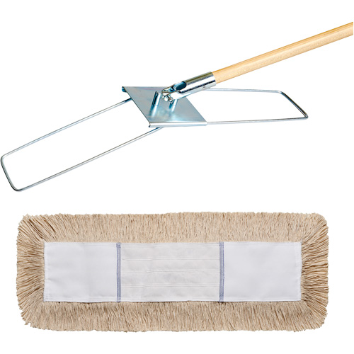 Break-Ezy Dust Mop System, Slip On Style, Cotton, 48" L x 5" W NRZ Safety Inc.