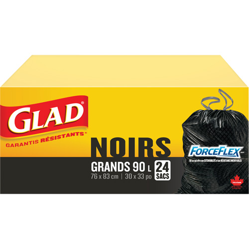 90L Garbage Bags, Regular, 30" W x 33" L, Black NRZ Safety Inc.