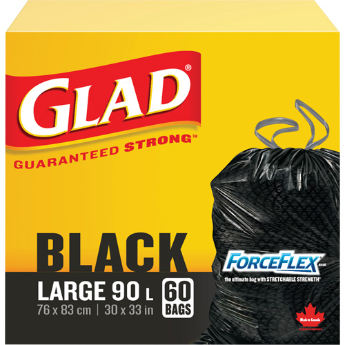 90L Garbage Bags, Regular, 30" W x 33" L, Black NRZ Safety Inc.