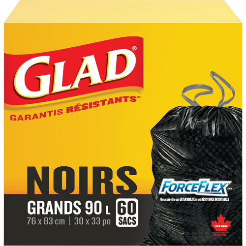 90L Garbage Bags, Regular, 30" W x 33" L, Black NRZ Safety Inc.