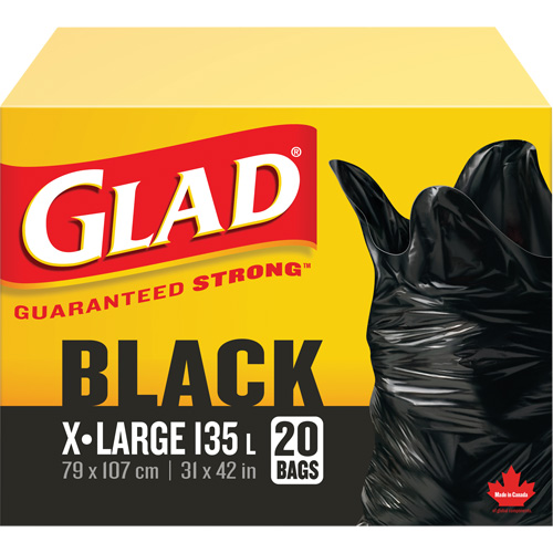 135L Garbage Bags, Regular, 31" W x 42" L, Black NRZ Safety Inc.