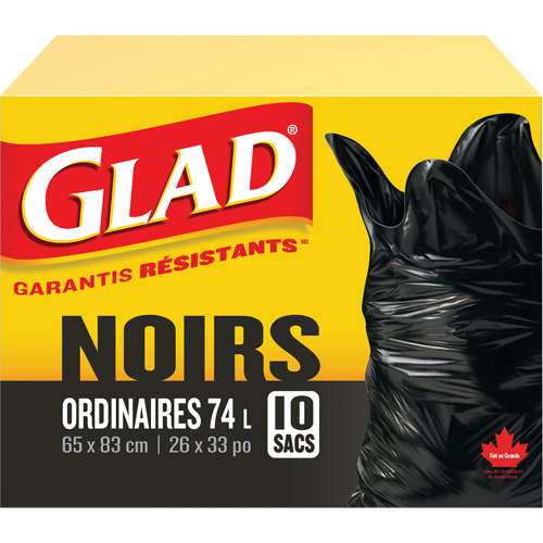 74L Garbage Bags, Regular, 26" W x 33" L, Black NRZ Safety Inc.