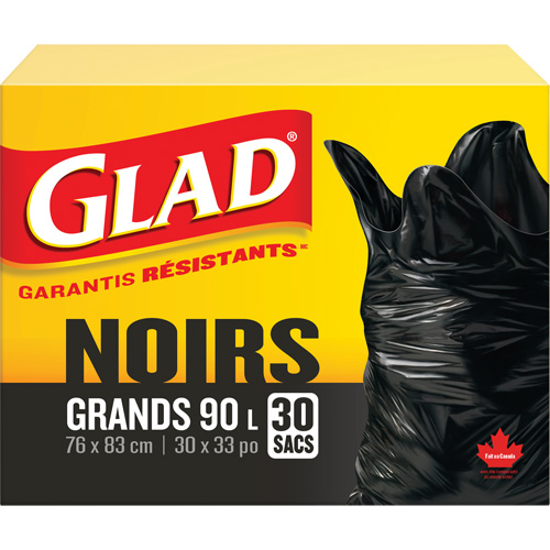 90L Garbage Bags, Regular, 30" W x 33" L, Black NRZ Safety Inc.