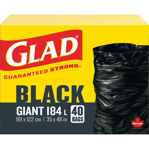 184L Garbage Bags, Regular, 35" W x 48" L, Black NRZ Safety Inc.