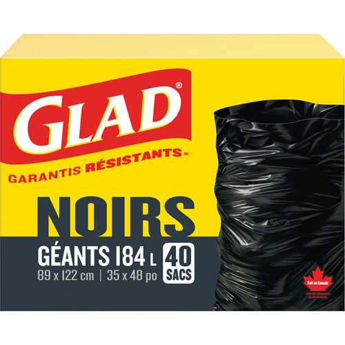 184L Garbage Bags, Regular, 35" W x 48" L, Black NRZ Safety Inc.