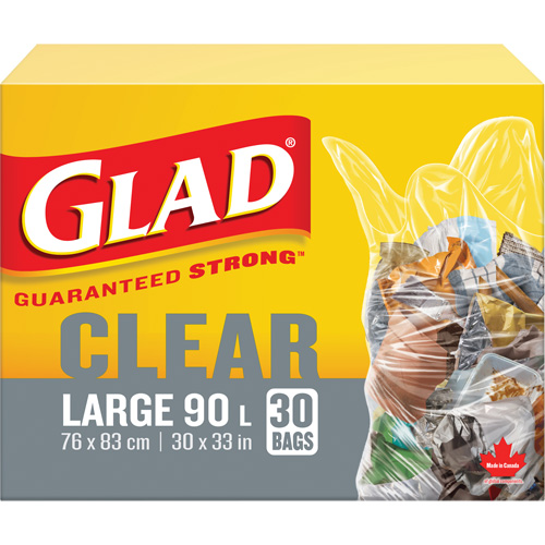 90L Garbage Bags, Regular, 30" W x 33" L, Clear NRZ Safety Inc.