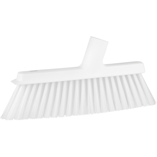 Dustpan Broom with Angled Thread, Medium Bristles, 10", Polyester, White NRZ Safety Inc.
