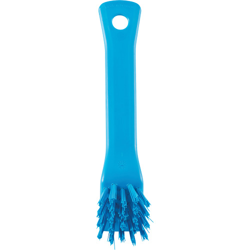 Brosse avec rebord grattoir, Soies Ferme, Longueur de 6", Bleu NRZ Safety Inc.