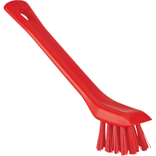 Brosse avec rebord grattoir, Soies Ferme, Longueur de 6", Rouge NRZ Safety Inc.