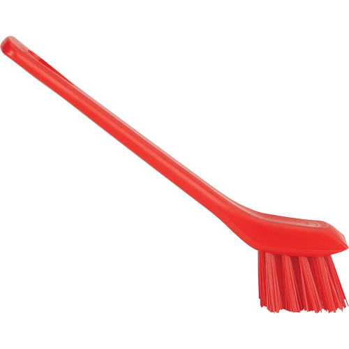 Brosse avec rebord grattoir, Soies Ferme, Longueur de 6", Rouge NRZ Safety Inc.